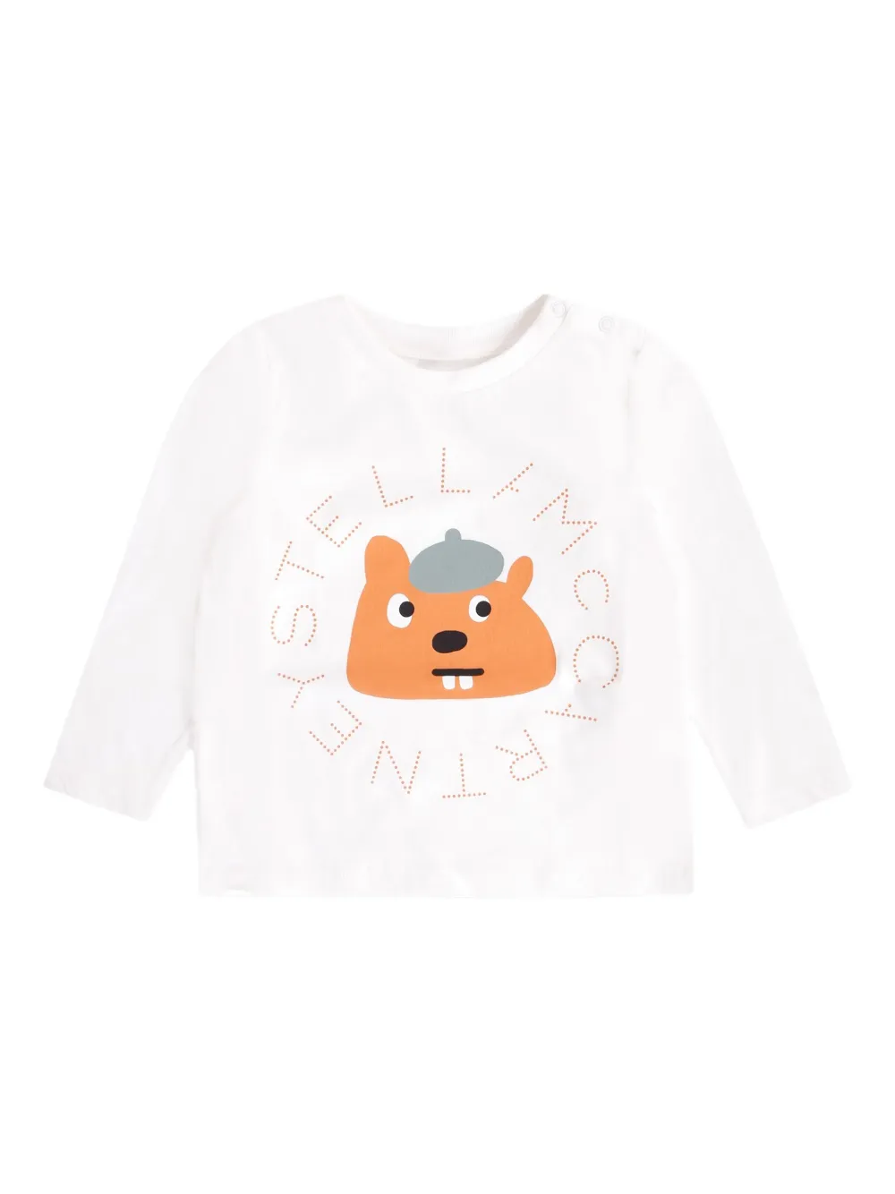 

Футболка с длинными рукавами и анималистичным принтом Stella McCartney Kids, белый