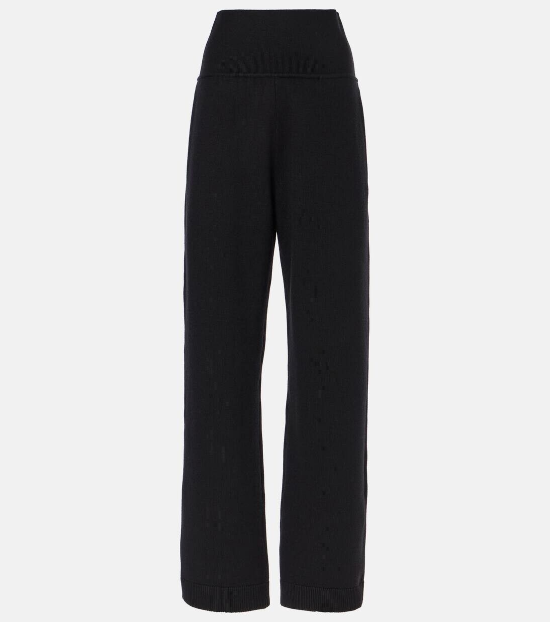 

Прямые брюки из смесовой шерсти с высокой посадкой Alaïa, цвет noir alaia