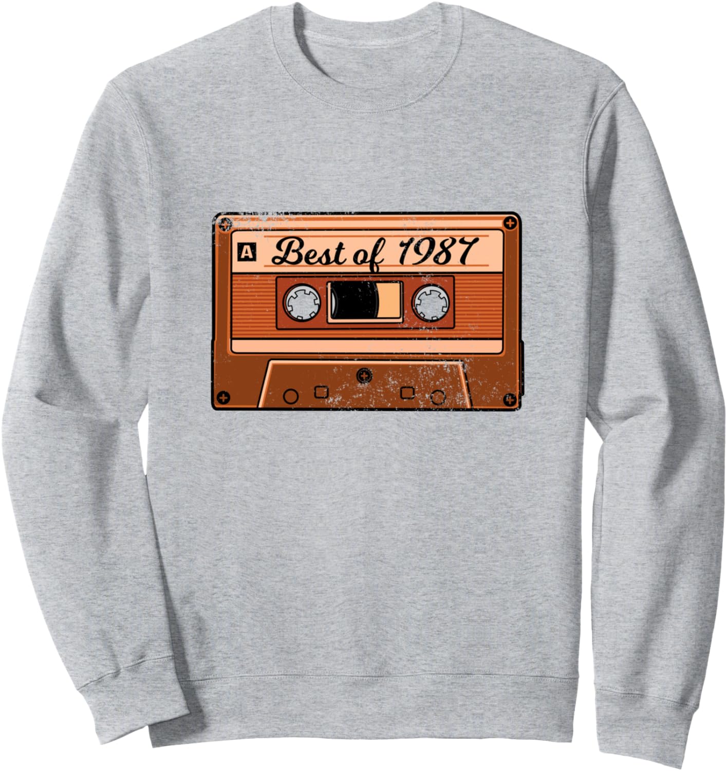 

Толстовка с надписью Кассета 1987, вечеринка в стиле 80-х Funny Retro Lover Shirt, серый
