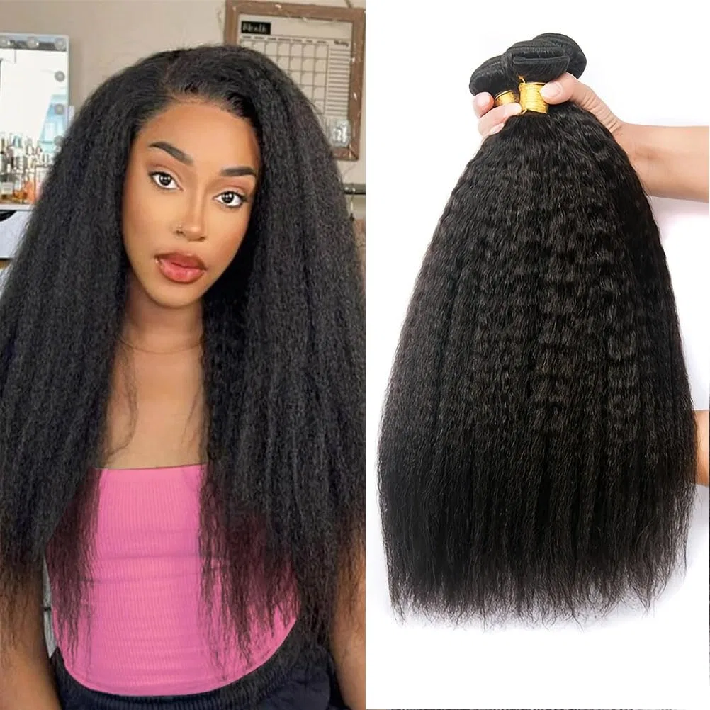 Бразильские пряди из натуральных волос Kinky Straight, 3 пучка, 300 г Yayahair