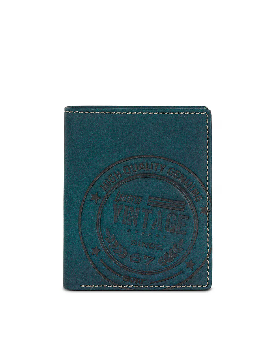 

Винтажный мужской кожаный кошелек с блокировкой RFID SKPAT, синий