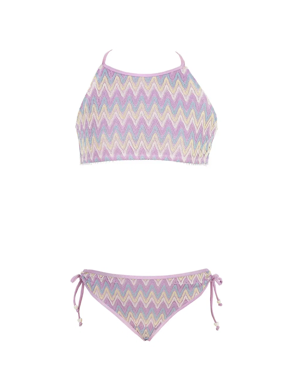 Бикини с зигзагообразным бантом Nessi Byrd Kids, фиолетовый
