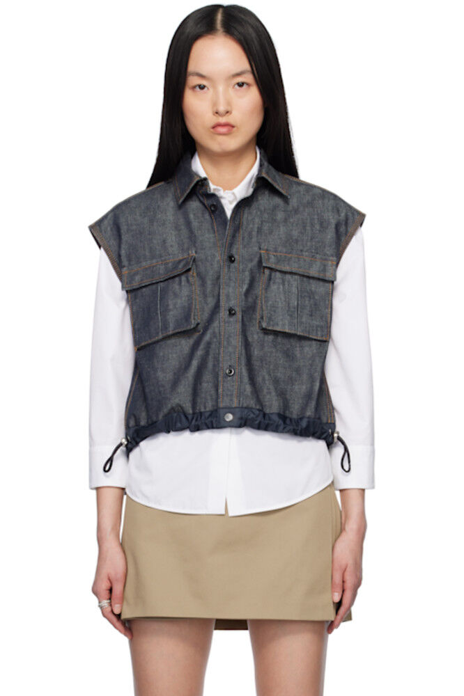 

Рубашка из денима цвета индиго sacai
