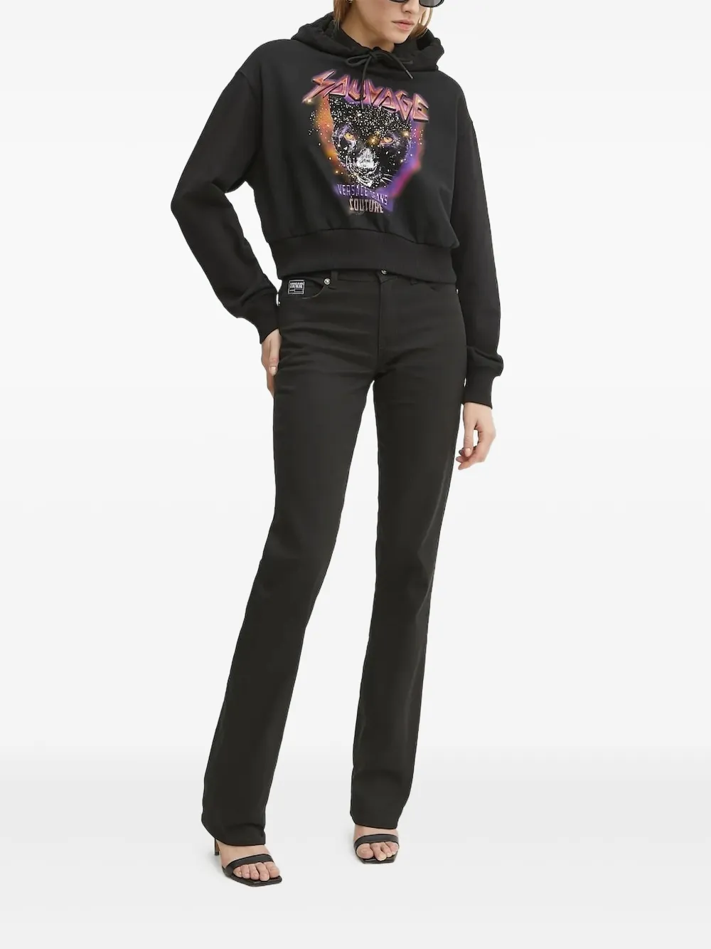 

Джинсы с нашивкой-логотипом Versace Jeans Couture, черный