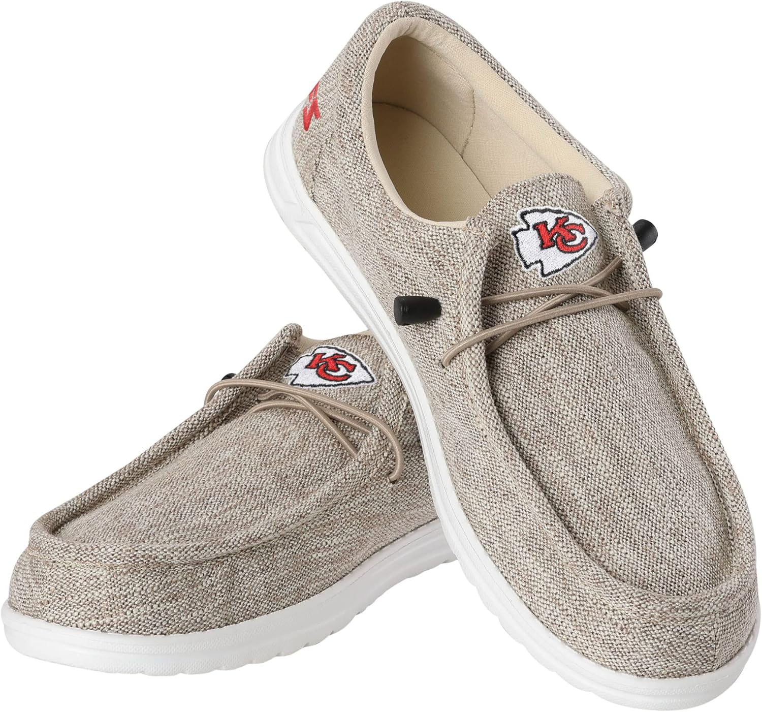 

Мужские легкие лоферы FOCO с логотипом команды НФЛ, на шнуровке, из хлопкового трикотажа, Kansas City Chiefs 13-14 Team Logo