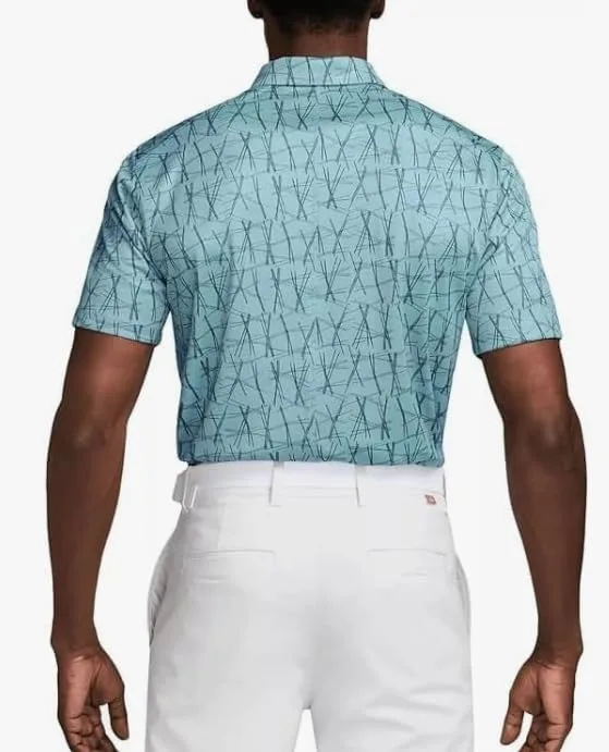 Мужская поло-рубашка для гольфа Nike Dri-FIT Victory+ с принтом «Сосновые иголки», классический крой., Denim Tourquoise — фото 2