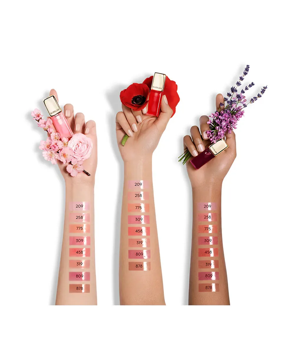 KissKiss Bee Glow Oil Масло для губ с цветом, обогащенное медом, 92% натурального происхождения Guerlain, 878 Dahlia — фото 4