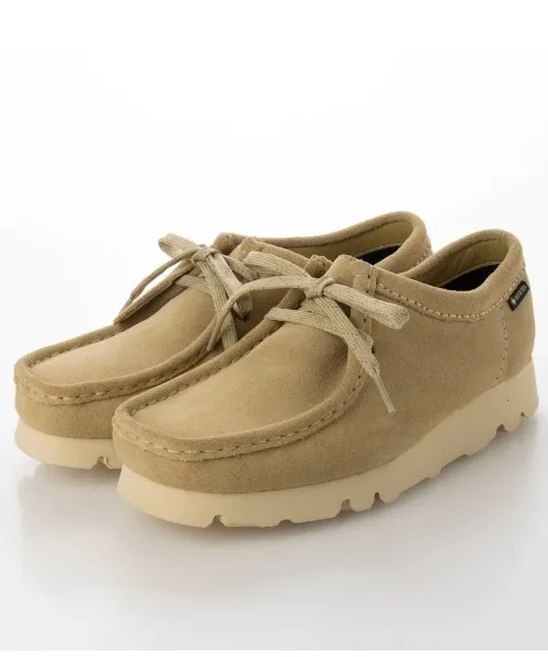 Унисекс мокасины из замши Clarks Wallabee GTX бежевые