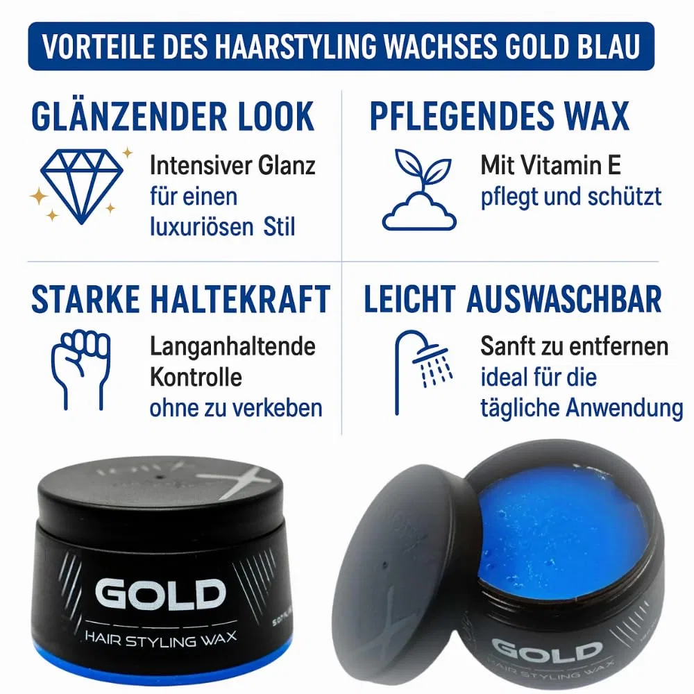 Воск для укладки волос Gold Blue с сильной фиксацией Generisch, Blue — фото 2