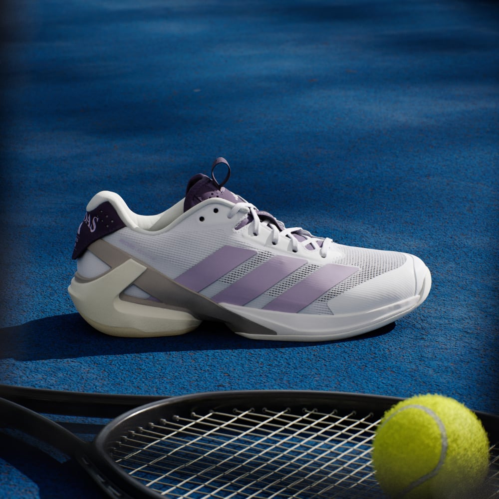 Кроссовки Adidas Adizero Ubersonic 5 Tennis Shoes, цвет Cloud White/Powder Plum/Aurora Plum — фото 2