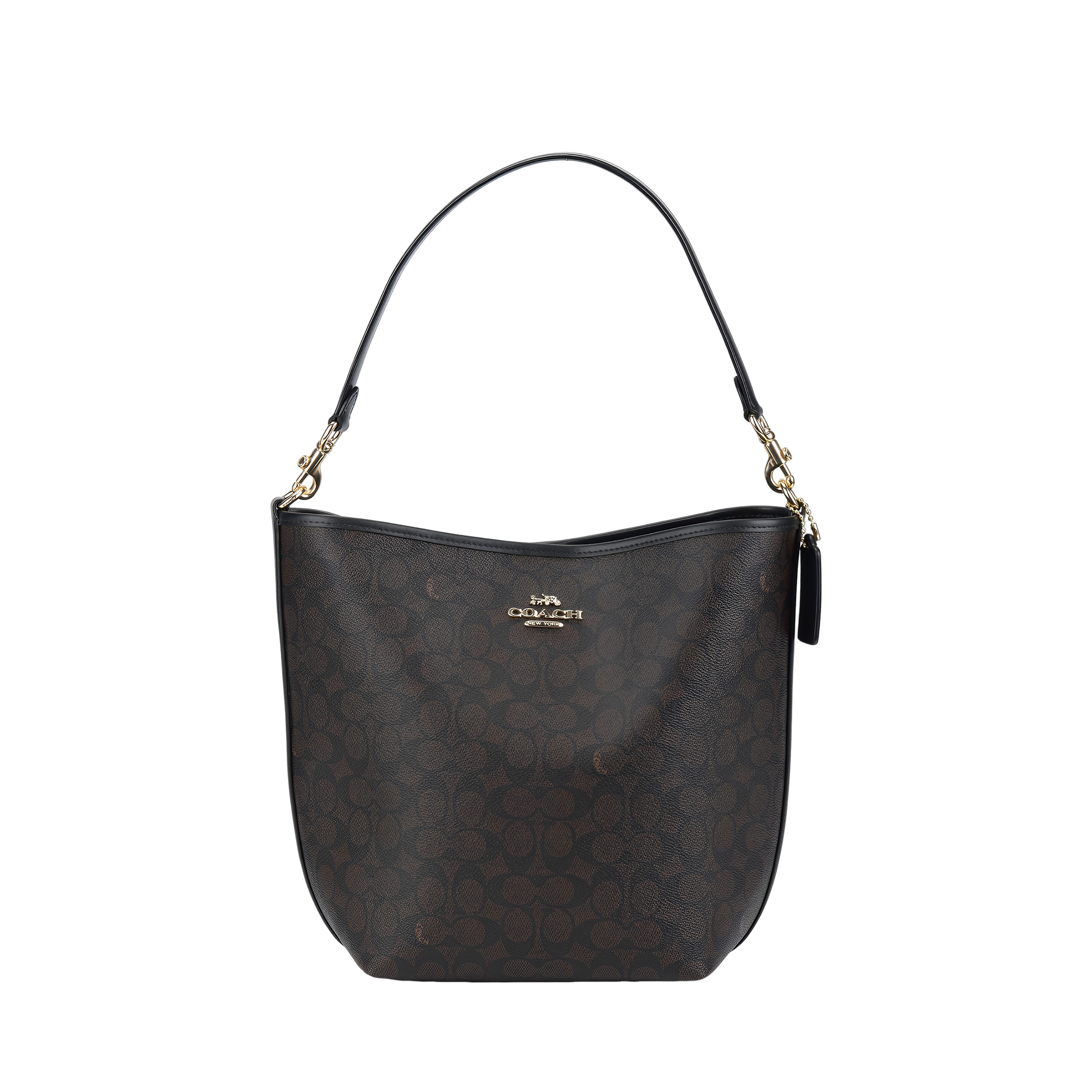 

COACH Сумка City Canvas с кожаной сумкой, большого размера, женская, черная