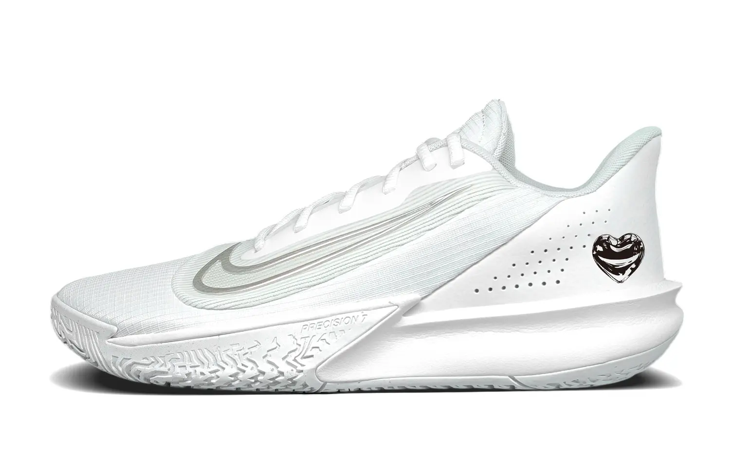 

Nike Точность 7 Амортизация, противоскользящие и износостойкие низкие баскетбольные кроссовки мужские белые - белый, цвет White