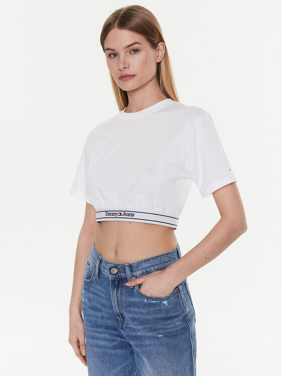 

Укороченная футболка Tommy Jeans, белый
