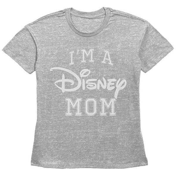 

Футболка женская S i'm a mom varsity style basic fit Disney, Heather Gray