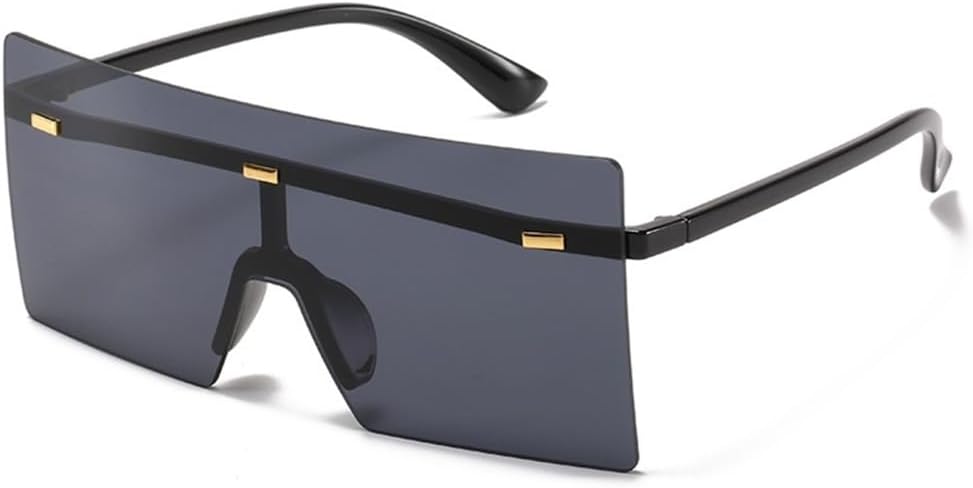 

Большие солнцезащитные очки без оправы для женщин, прозрачные, с градиентным переходом, мужские солнцезащитные очки, женские очки с защитой от УФ-излучения UV400 LANGSER, Black