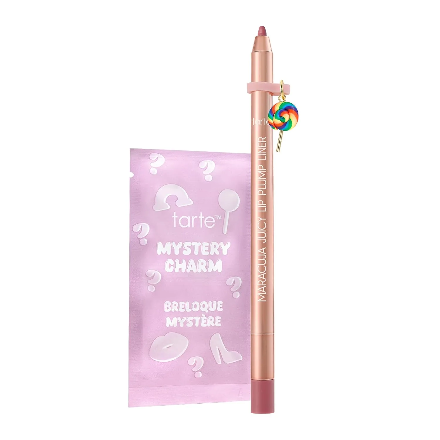 Tarte Maracuja Juicy Lip Plump лайнер для губ с гиалуроновой кислотой, увлажняющий и увеличивающий объем без игл, включает Mystery Charm, vegan, full size 0.57 г (1 шт.), blushed rose