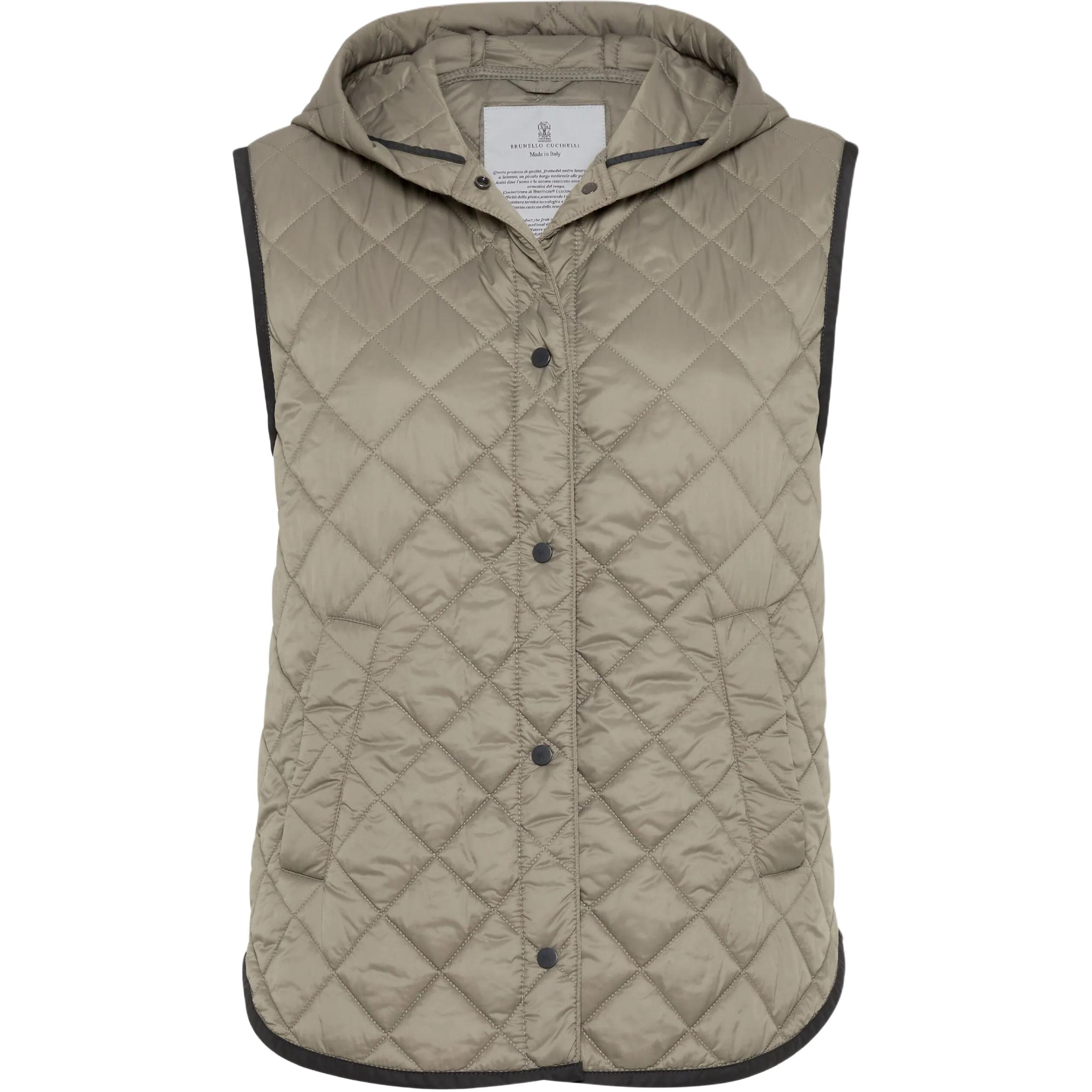 

Brunello Cucinelli Стеганый жилет, Almond Beige