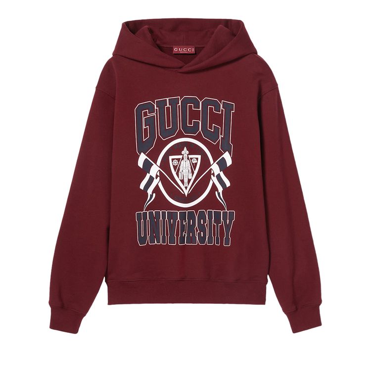 

Худи Gucci Printed Jersey Hoodie Rosso Ancora, красный