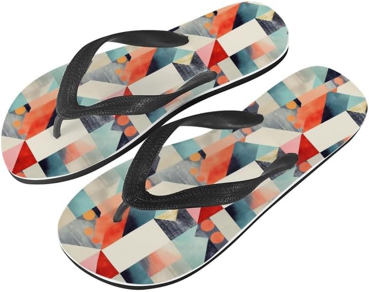 

Женские сандалии Semiouray с принтом граффити и бабочками, классические шлепанцы для пляжа, удобные шлепанцы, Multi-colour Geometry