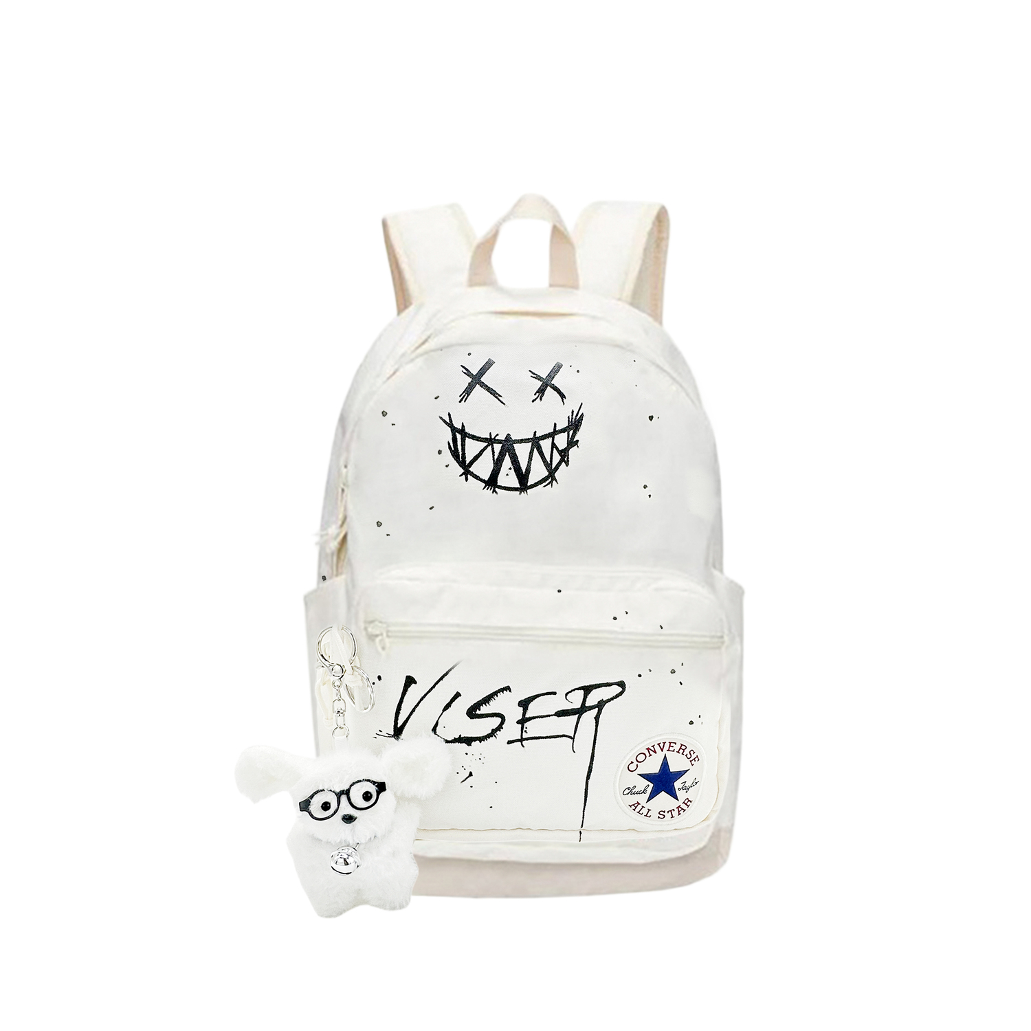 

Converse Полиэстеровый рюкзак с граффити фэнтези унисекс черно-белый, White