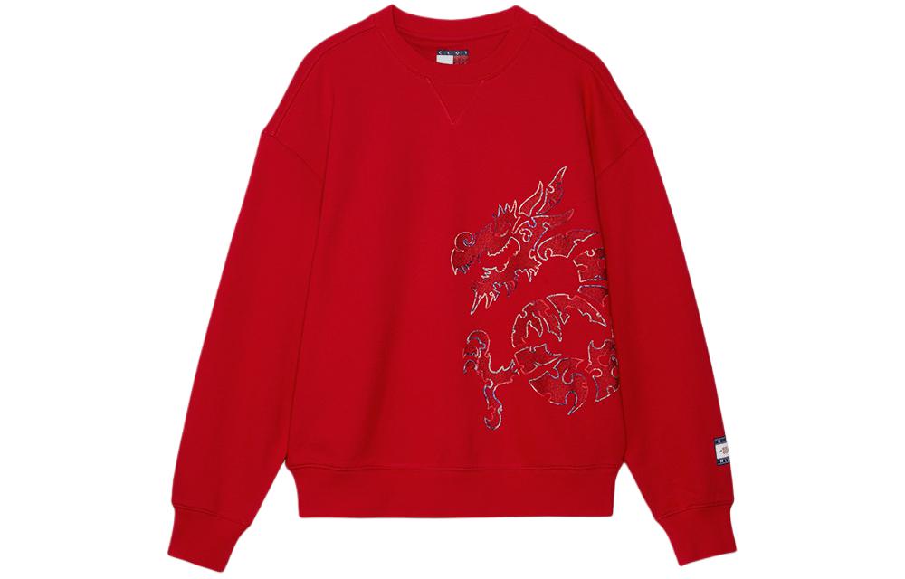 Tommy Hilfiger Толстовки X CLOT унисекс, ярко-красные, с круглым вырезом, средней плотности, другие цвета — фото 3
