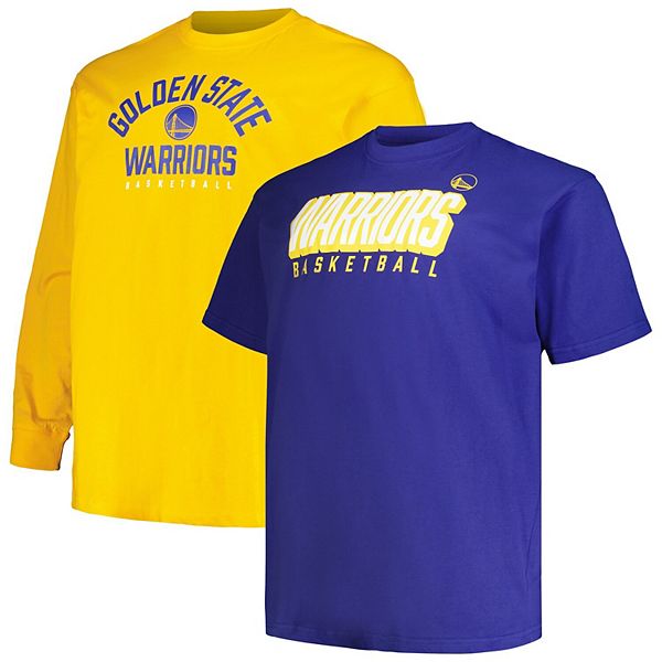 

Мужской набор футболок Fanatics Golden State Warriors Big & Tall с коротким и длинным рукавом в цвете royal/gold Unbranded