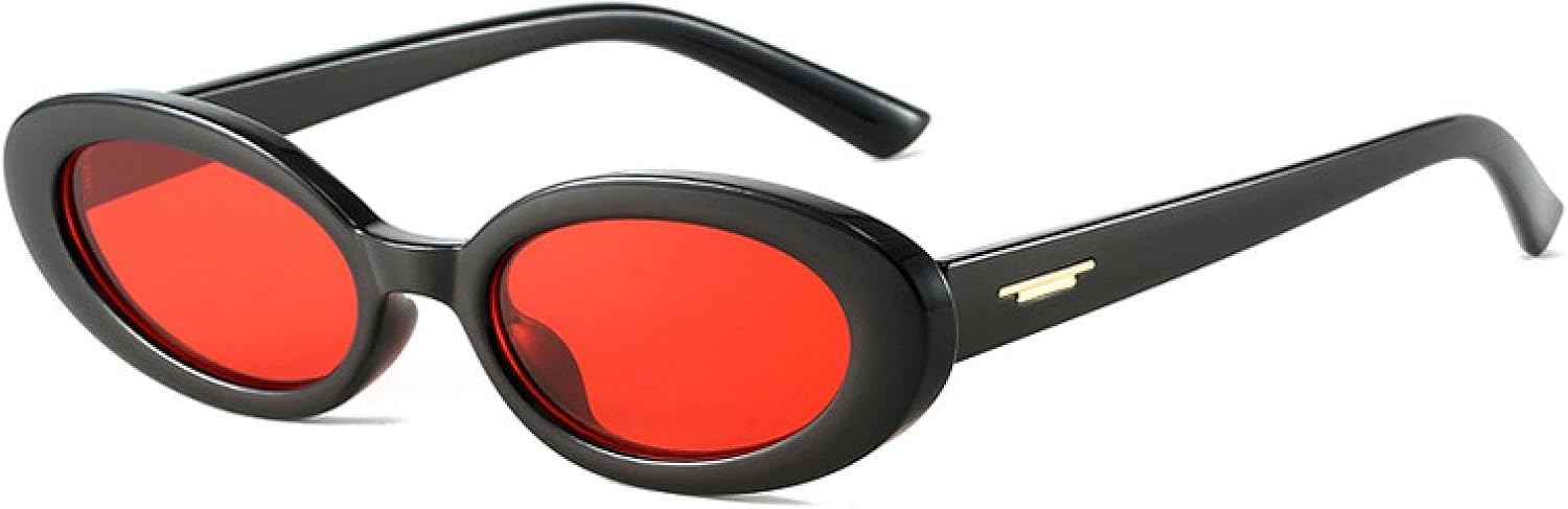 

Популярные модные маленькие овальные солнцезащитные очки для женщин, защита от УФ-излучения UV400, винтажные панк-очки для мужчин, солнцезащитные очки с заклепками, трендовые солнцезащитные очки VVTWSSW, Black Red