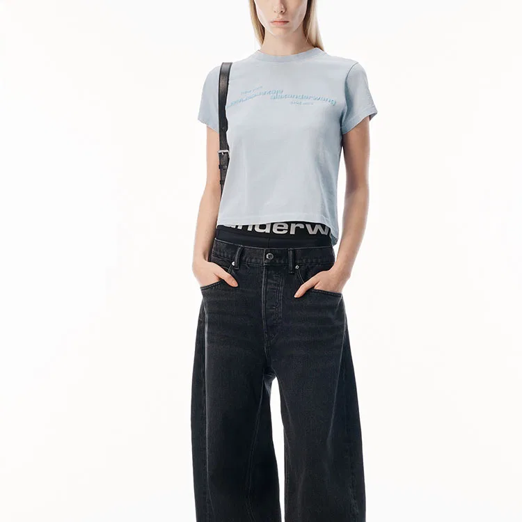 Футболка с круглым вырезом Alexander Wang Blue — фото 3