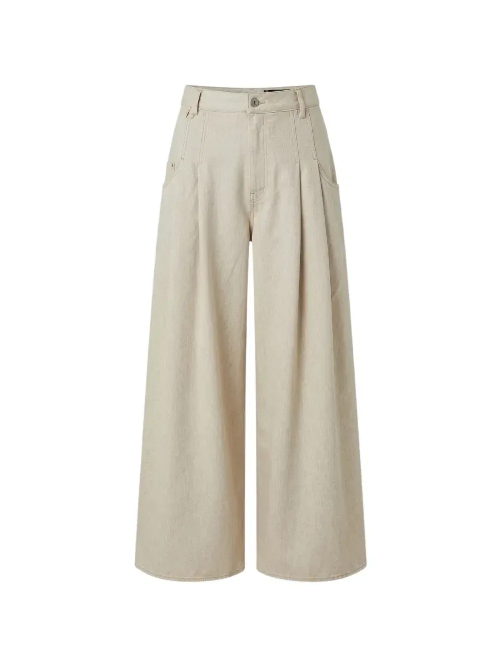 Джинсы со складками JACQUEMUS, бежевый