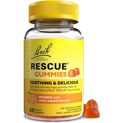 

Nelsons Rescue Remedy Gummies со вкусом апельсина 60 веганских жевательных конфет ‎Rescue