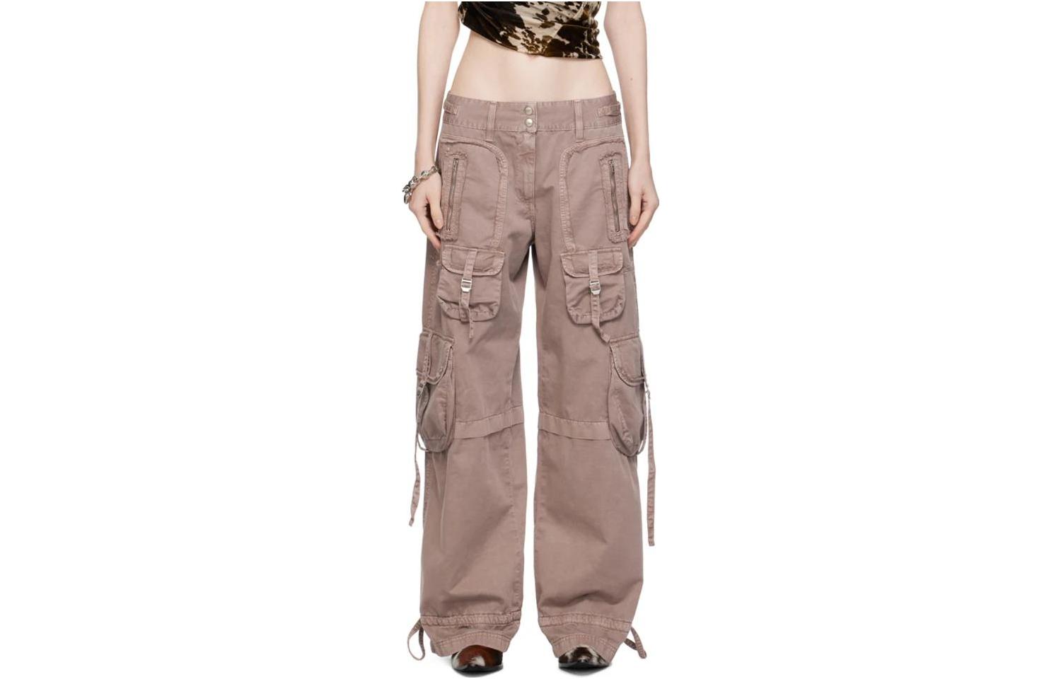 Низкие широкие карго-штаны Acne Studios, светло-фиолетовый — фото 2