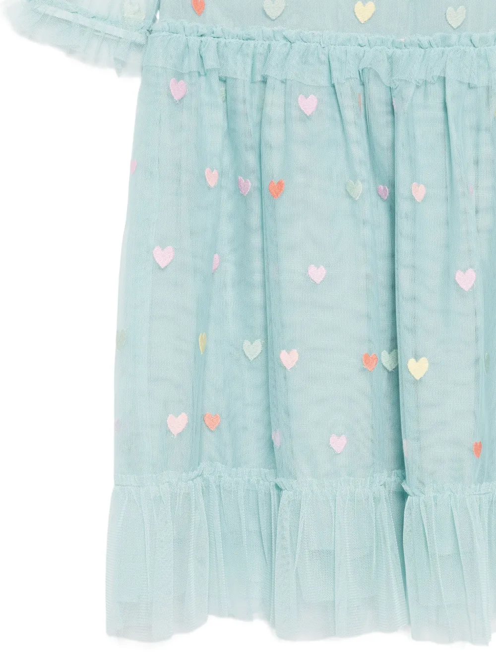 Платье из тюля с украшением в виде сердечек Stella McCartney Kids, серый — фото 3
