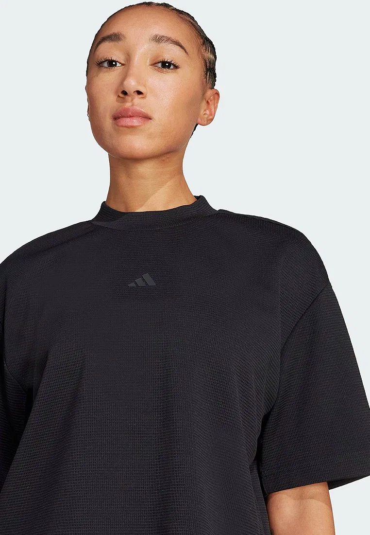 Футболка, вафельная ткань, Yoga Motion Adidas, черный — фото 3
