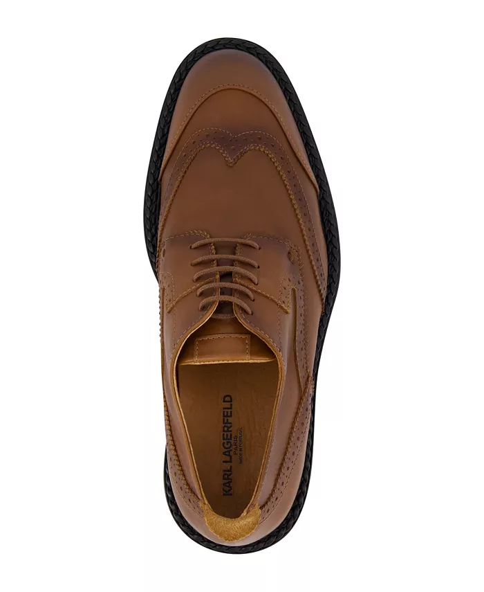Мужские классические туфли Wingtip White Label KARL LAGERFELD PARIS, коричневый — фото 4