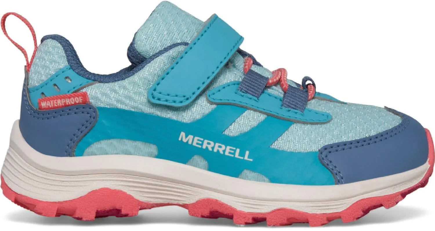 

Мокасины для пеших прогулок водонепроницаемые для малышей Moab Speed 2 Low A/C Jr Merrell, Turq/Coral