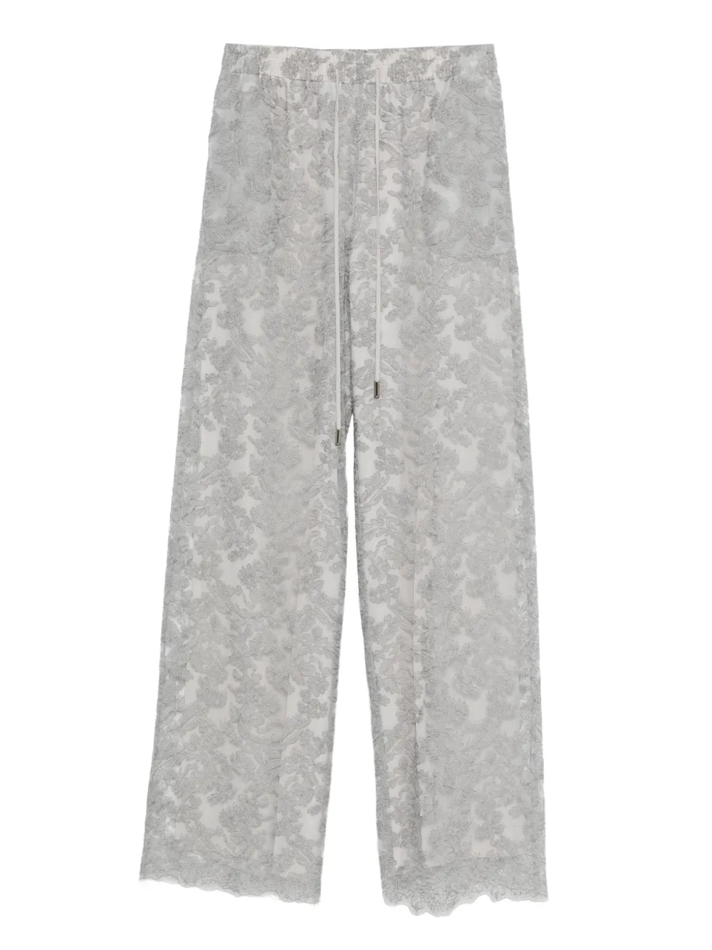 

Брюки с цветочным кружевом Ermanno Scervino, серый
