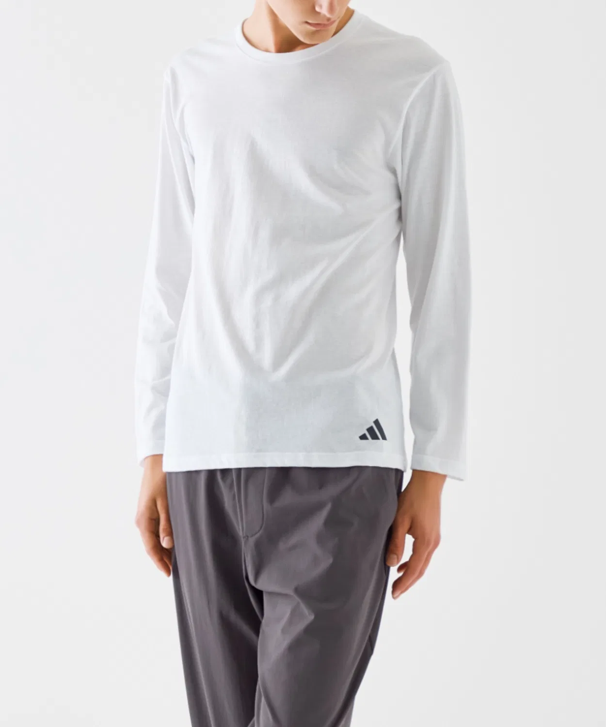 Футболка с длинным рукавом adidas с логотипом, красная — фото 2