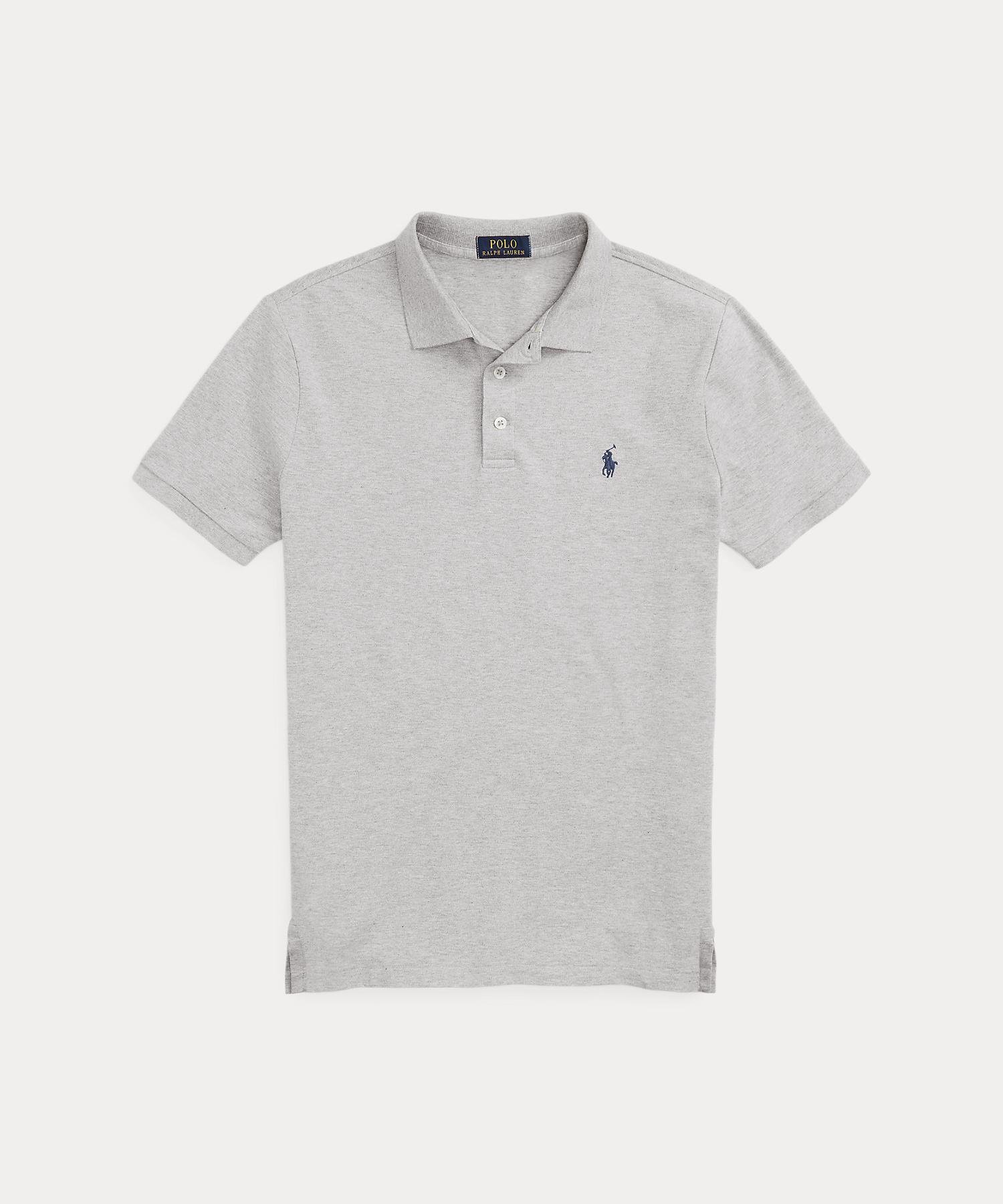 Футболка-поло приталенного кроя из эластичной сетки. Polo Ralph Lauren, 020 Gray
