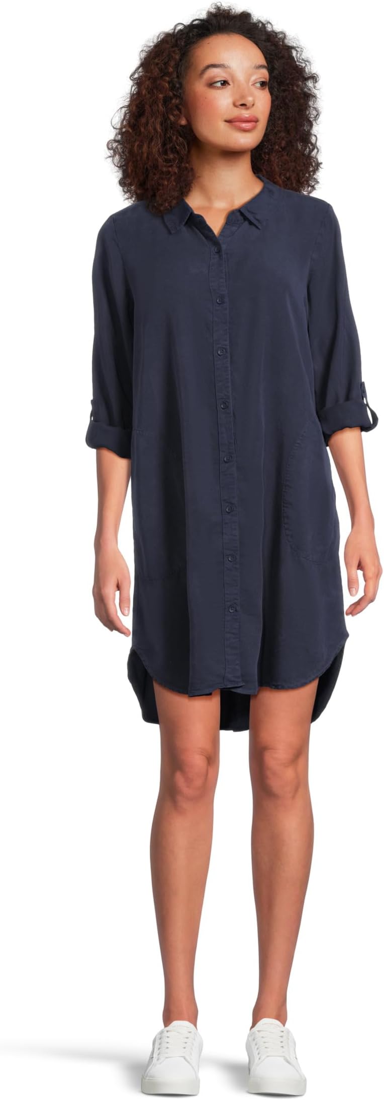 

Платье Mod-o-doc Roll Up Long Sleeve Shirt Dress, цвет Navy Licorice