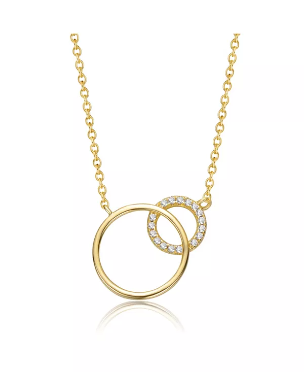 

Ожерелье с тройным кругом вечности, покрытое 14-каратным золотом и кубическим цирконием Rachel Glauber, gold