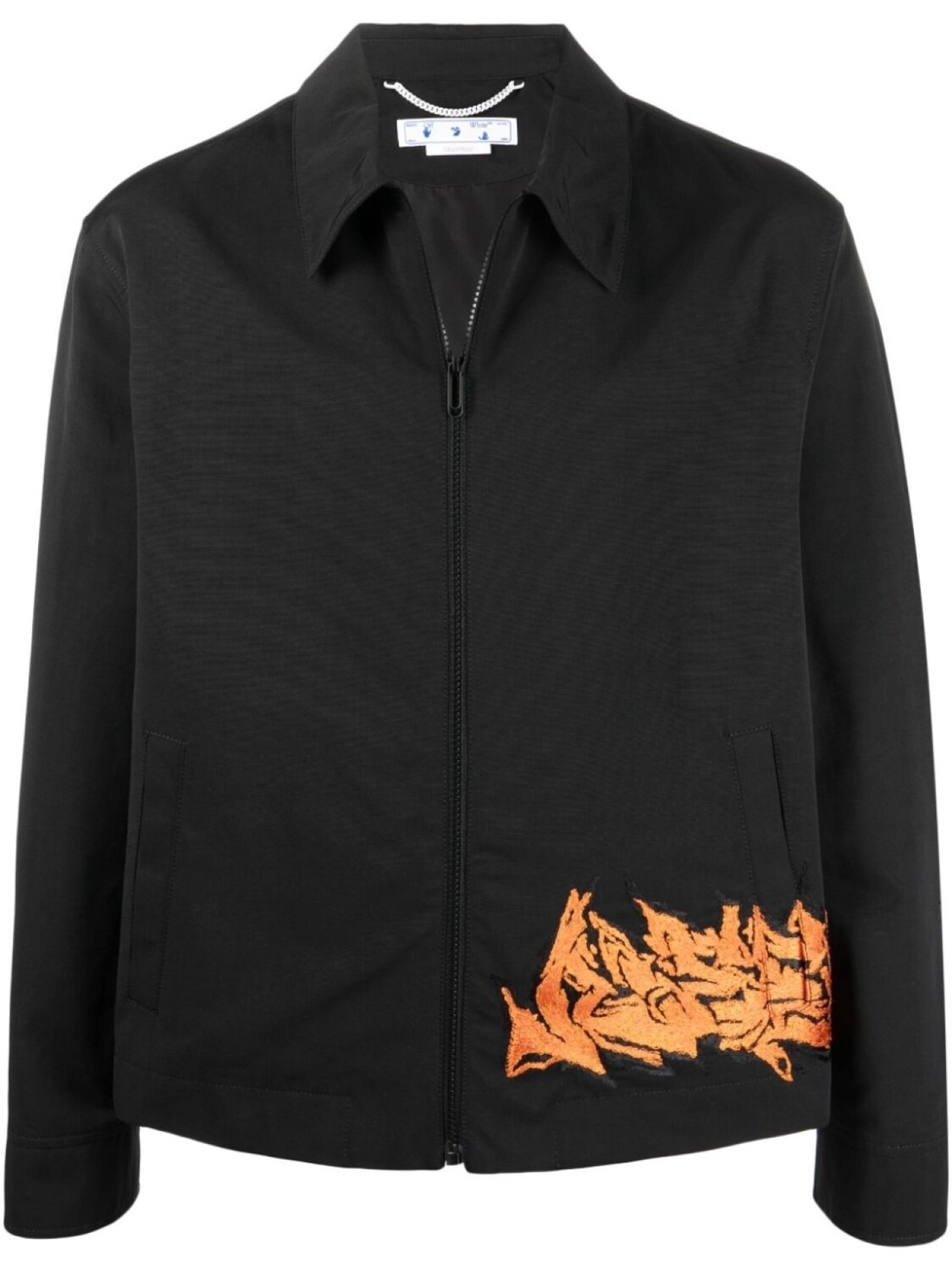 

Куртка на молнии с вышивкой Off-White, черный