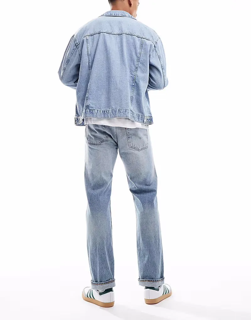 Джинсы Levi's 501 Original Straight Selvedge, светло-голубые — фото 3