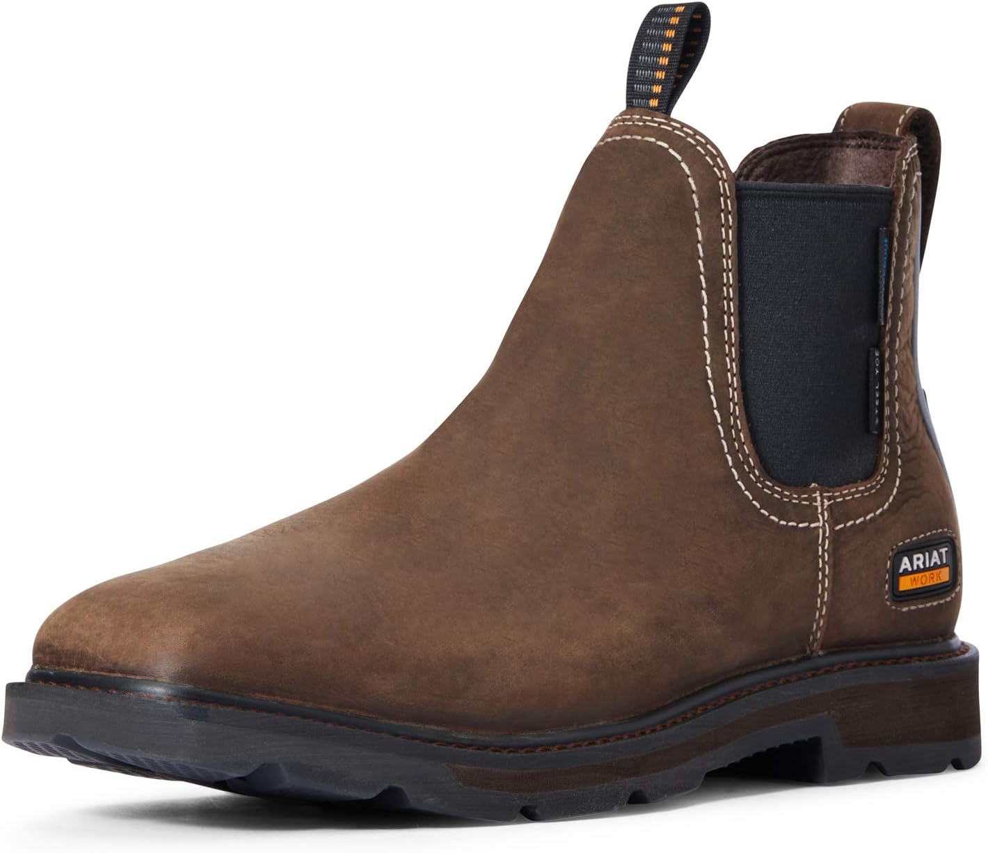 Мужские ботинки Ariat Groundbreaker Chelsea с широким квадратным носком, водонепроницаемые, с стальным носком, темно-коричневый