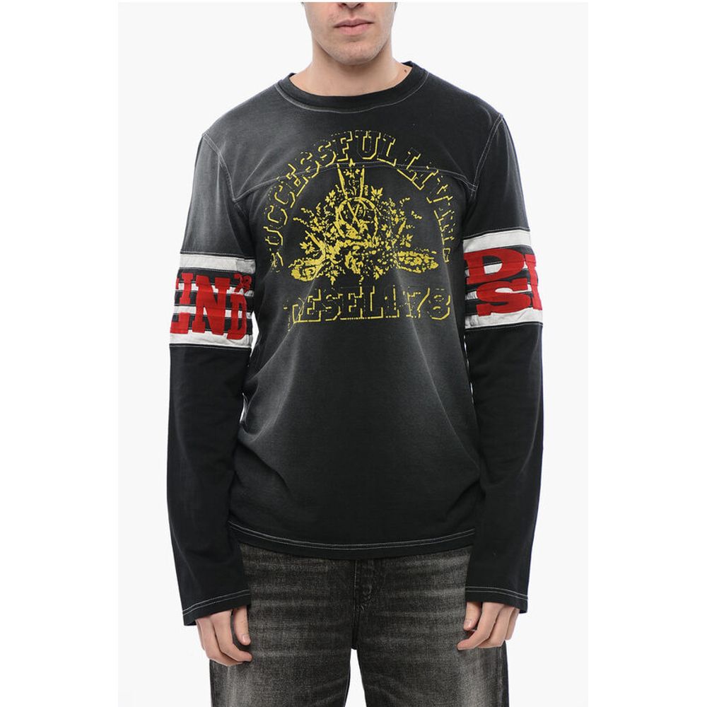 

RED TAG Длинные рукава T-JU-LS Футболка с круглым вырезом и бархатом D Diesel, Gray