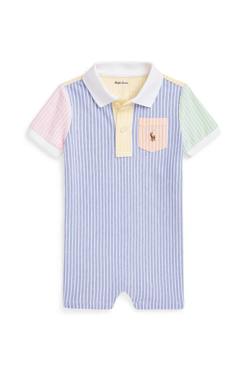 

Детский хлопковый комбинезон Polo Ralph Lauren, синий