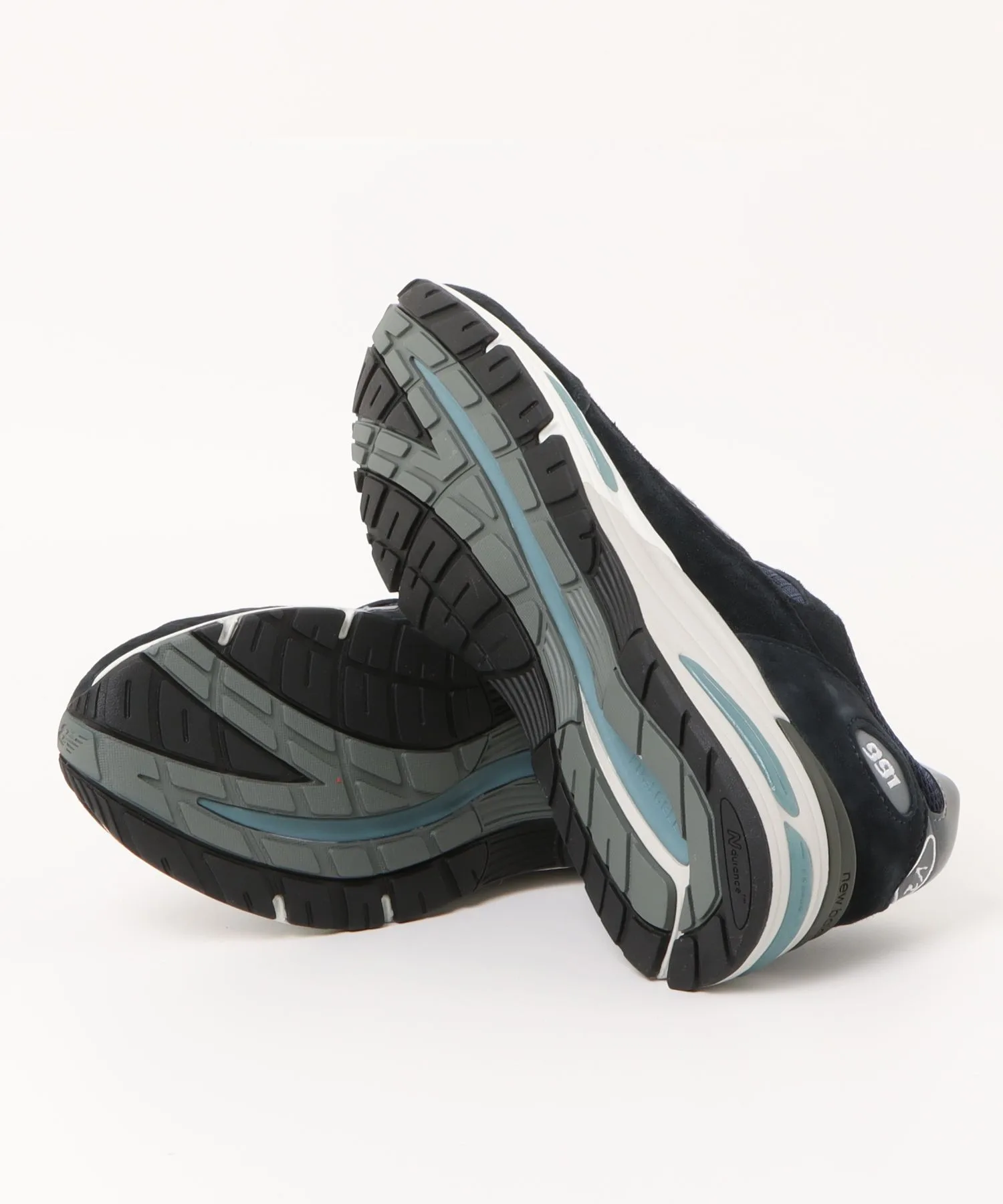 Мужские кроссовки из натуральной кожи Made in UK U991NV2 New Balance NAVY — фото 3