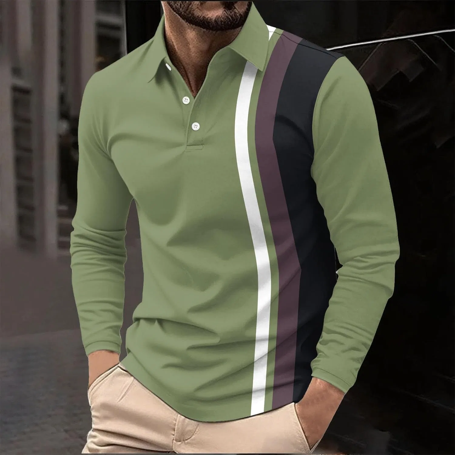 Поло с длинным рукавом Performance Golf Shirt, цвет Green — фото 2