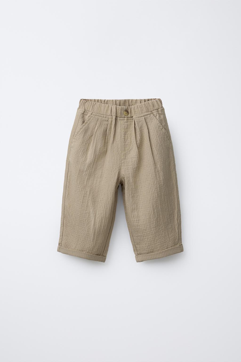 

Мешковатые брюки seersucker ZARA, песочный