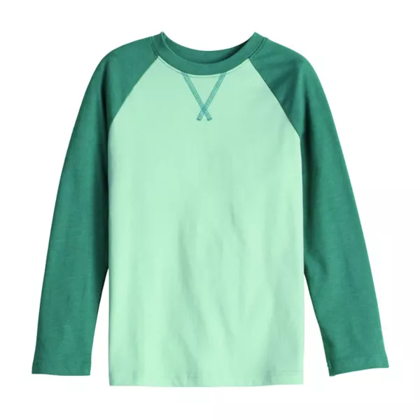 

Мальчики 4-12 лет базовый длинный рукав реглан Jumping Beans, цвет mint teal