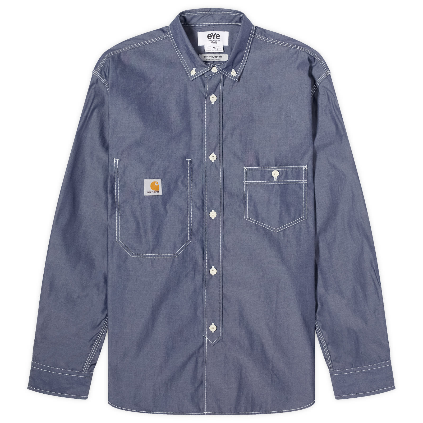 

Рубашка Junya Watanabe Man X Carhartt Wip Chambray Oxford Shirt, цвет Indigo